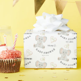 Niedliche Blush Elephant Aquarellfarben Geschenkpapier