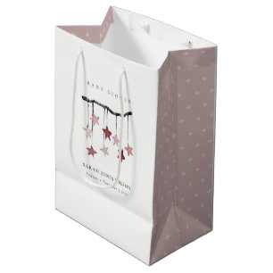 Niedliche Blush Pink Star Mobile Baby Dusche Mittlere Geschenktüte