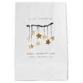 Niedliche Blush Pink Star Mobile Baby Dusche Mittlere Geschenktüte (Rückseite)