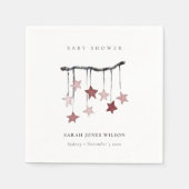 Niedliche Blush Pink Star Mobile Baby Dusche Serviette (Vorderseite)