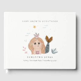 Niedliche Blush Sea Meerjungfrau Girl Babydusche Gästebuch