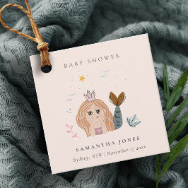 Niedliche Blush Sea Meerjungfrau Girl Babydusche Geschenkanhänger