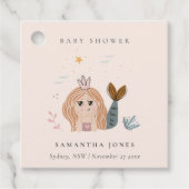 Niedliche Blush Sea Meerjungfrau Girl Babydusche Geschenkanhänger (Vorderseite)