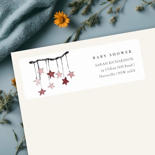 Niedliche Blush Star Mobile Baby Dusche Adresse