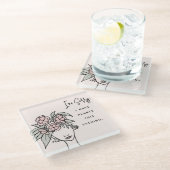 Niedliche Blüte beschäftigt mit meinen Pflanze Blu Glasuntersetzer (Schrägansicht)