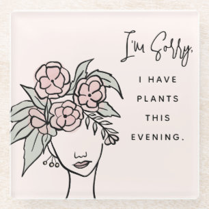 Niedliche Blüte beschäftigt mit meinen Pflanze Blu Glasuntersetzer