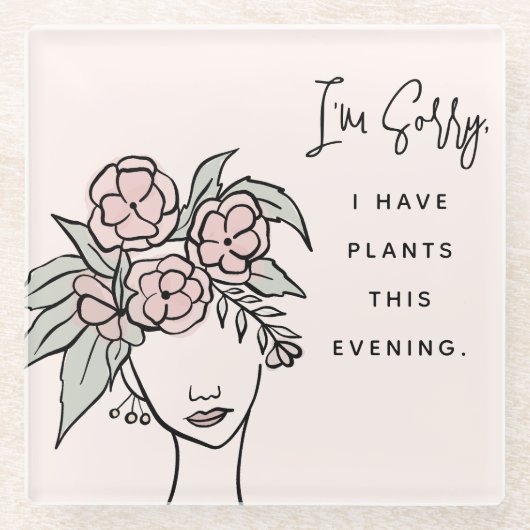 Niedliche Blüte beschäftigt mit meinen Pflanze Blu Glasuntersetzer (Vorderseite)