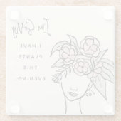 Niedliche Blüte beschäftigt mit meinen Pflanze Blu Glasuntersetzer (Rückseite)