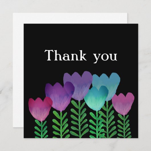 Niedliche Blüte Dankeskarte (Vorne/Hinten)