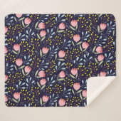 Niedliche Blüte: Farbenfrohe Blume Muster. Sherpadecke (Vorderseite (Horizontal))