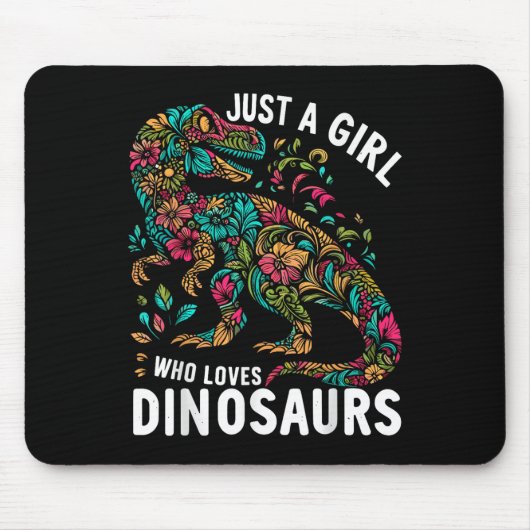 Niedliche Blüte nur ein Mädchen, das Dinosaurier L Mousepad (Vorne)