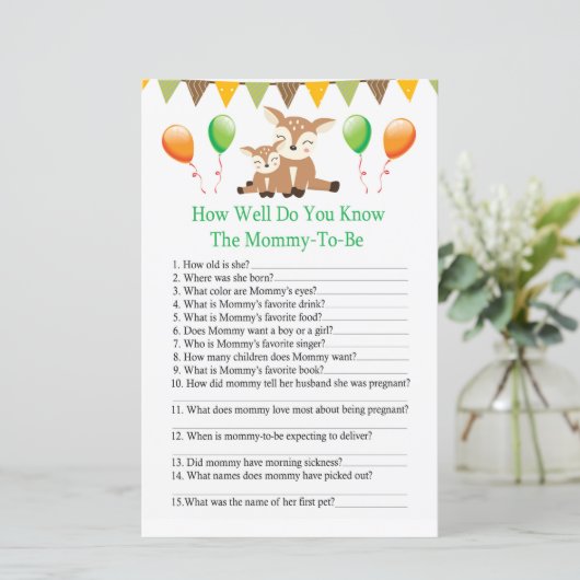 Niedliche Blüte Wie gut kennen Sie Babydusche (Stehend Vorderseite)