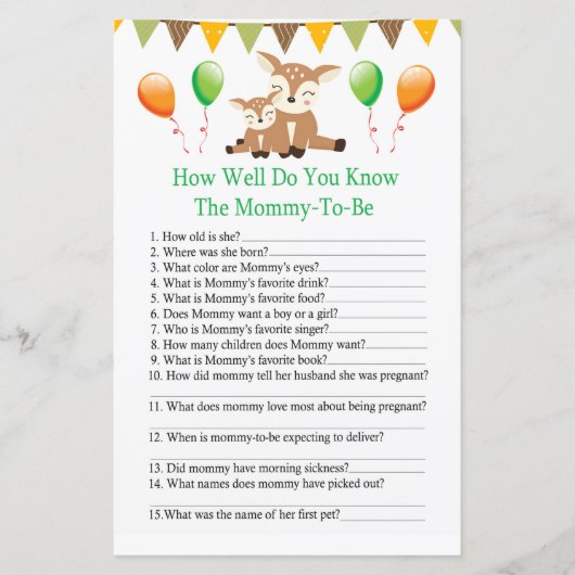 Niedliche Blüte Wie gut kennen Sie Babydusche (Vorderseite)