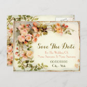 Niedliche Blüten, Rose Ankündigungspostkarte (Vorne/Hinten)