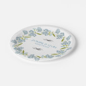 Niedliche Blütenblumen Hochzeitskranz Pappteller (Schrägansicht)