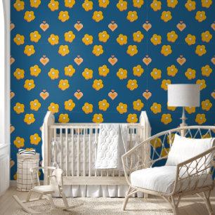 Niedliche Blütenblumen und Herz-Blüten-Zuhause Tapete