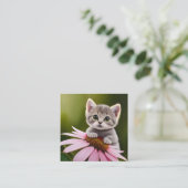Niedliche Blütenkatze Begleitkarte (Stehend Vorderseite)
