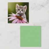 Niedliche Blütenkatze Begleitkarte (Vorne/Hinten)