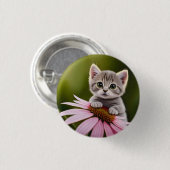 Niedliche Blütenkatze Button (Vorne & Hinten)