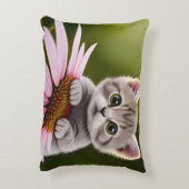 Niedliche Blütenkatze Dekokissen (Rückseite(Vertikal))