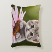 Niedliche Blütenkatze Dekokissen (Vorderseite(Vertikal))