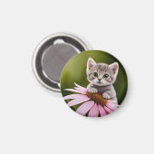 Niedliche Blütenkatze Magnet (Vorderseite/Rückseite)