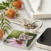 Niedliche Blütenkatze Schlüsselanhänger (Vorderseite rechts)