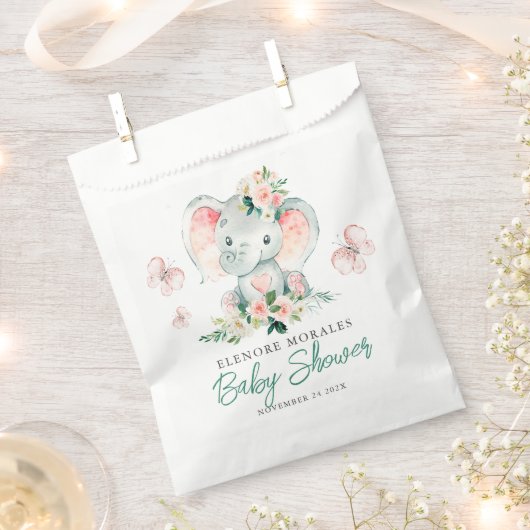 Niedliche Blütenlephant-Babydusche Geschenktütchen (Ausgeschnitten)