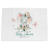 Niedliche Blütenlephant-Babydusche Große Geschenktüte (Vorderseite)