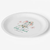 Niedliche Blütenlephant-Babydusche Pappteller (Schrägansicht)