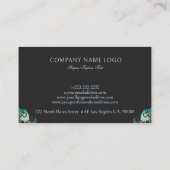 Niedliche Blütenlephe auf dunkelgrau Visitenkarte (Rückseite)