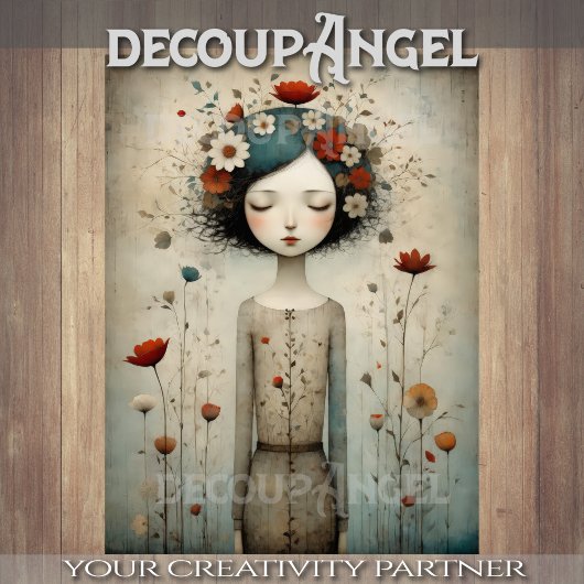 Niedliche Blütenmädchenentfärbung Seidenpapier