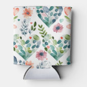 Niedliche Blütenmuster im Wasserfarben Dosenkühler (Vorderseite)