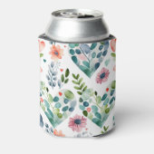 Niedliche Blütenmuster im Wasserfarben Dosenkühler (Kanne Rückseite)