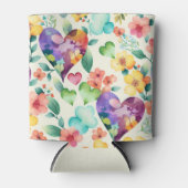 Niedliche Blütenmuster im Wasserfarben Dosenkühler (Vorderseite)