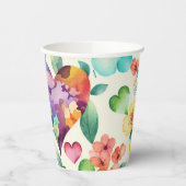 Niedliche Blütenmuster im Wasserfarben Pappbecher (Links)