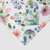 Niedliche Blütenmuster im Wasserfarben Seidenpapier (Ausschnitt)