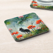 Niedliche Blütentiertrivette Getränkeuntersetzer (Linke Seite)