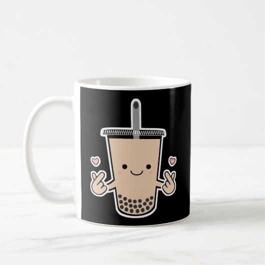 Niedliche Boba K-Pop Bubble Milk Tea Korean Finger Kaffeetasse (Links)