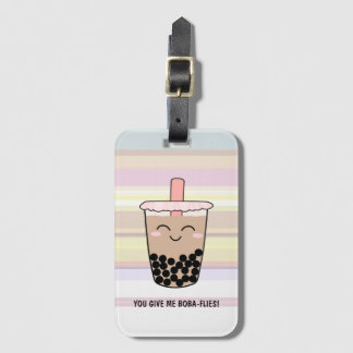 Niedliche Boba Milk Tee Pun Gepäckmarke Gepäckanhänger