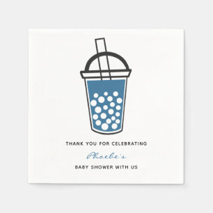Niedliche Boba Tea Baby Dusche Danke Personalisier Serviette