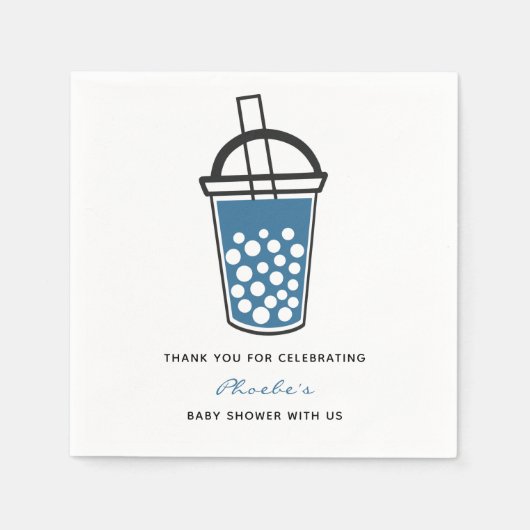 Niedliche Boba Tea Baby Dusche Danke Personalisier Serviette (Vorderseite)