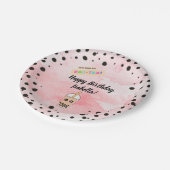 Niedliche Boba Tea Birthday Party Paper Teller (Schrägansicht)