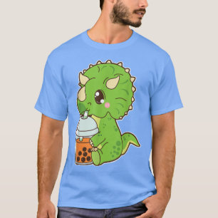 Niedliche Boba Triceratops Dinosaur Thai Iced Bubb T-Shirt