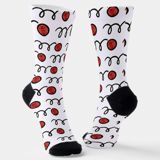 Niedliche Bocce Ball Print Crew Sportsocken Socken (Gewinkelt)