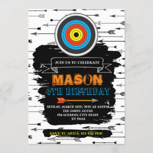 Niedliche Bogenschießen-Party-Geburtstagseinladung Einladung