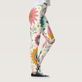 Niedliche Bohemische Blume Federn drucken Leggings (Rechts)