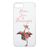 Niedliche Bohemische Flamingo Peace Liebe & Flamin Case-Mate iPhone Hülle (Rückseite)