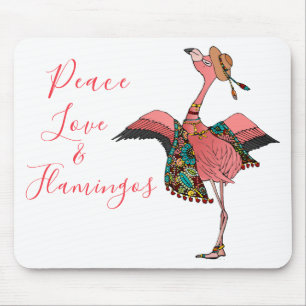 Niedliche Bohemische Flamingo Peace Liebe & Flamin Mousepad
