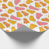 Niedliche Bohemische Hippie Ghost Halloween Pink O Geschenkpapier (Ecke)